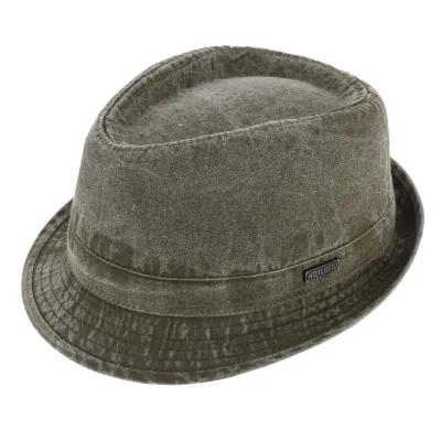 Chapeau Trilby Durango Coton Délavé Gris - Hatland Reference : 2064 | Chapellerie Traclet