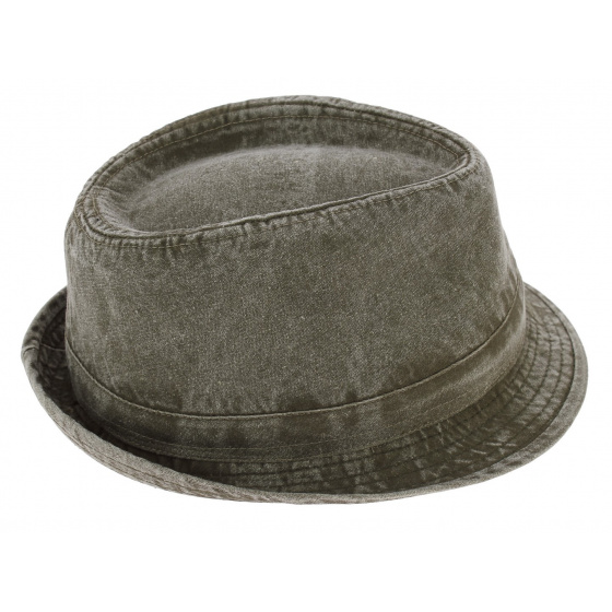 Durango Trilby Hat Washed Cotton Khaki - Hatland Durango Trilby Hat Washed Cotton Khaki - Hatland