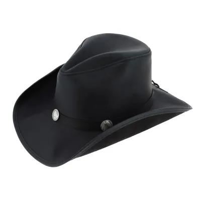 Black Leather Western Cyclone Hat - Head'n Home Reference: 7007 | Traclet Hatters