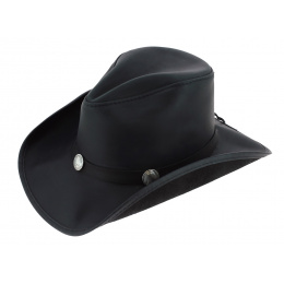 Black Leather Western Cyclone Hat - Head'n Home