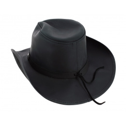 Black Leather Western Cyclone Hat - Head'n Home