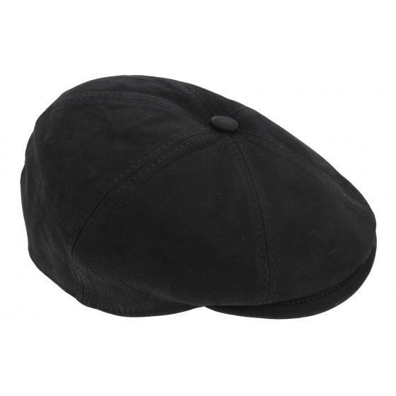 Hatteras Minco Black Leather Cap - Hatland Hatteras Minco Black Leather Cap - Hatland