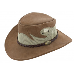 Rockhampton Brown Leather Traveller Hat - Jacaru