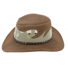 Rockhampton Brown Leather Traveller Hat - Jacaru