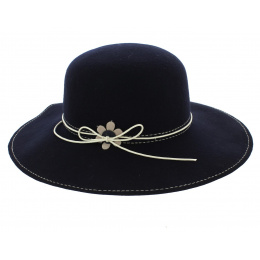 Felt Wide Brim Hat - Magdalena Navy