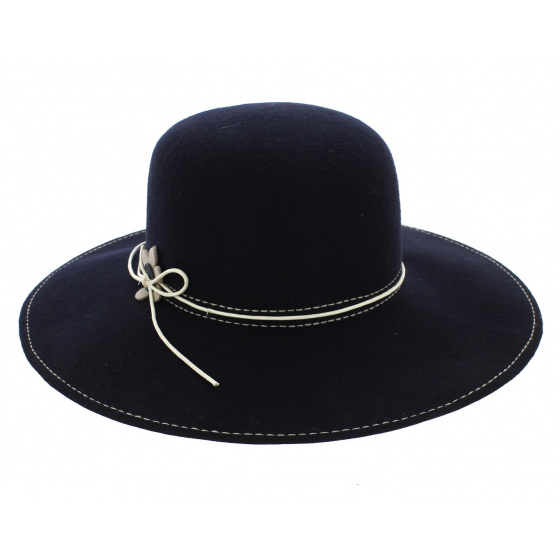 Felt Wide Brim Hat - Magdalena Navy
