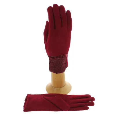 Gants Tactiles Femme Laine Rouge - Traclet Reference : 366 | Chapellerie Traclet
