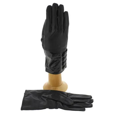 Gants femme Cuir d'Agneau Noir - Traclet Reference : 1914 | Chapellerie Traclet
