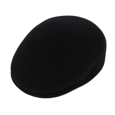 Delys Rounded Cap Wool Felt Black - Traclet Reference: 1890 | Traclet Hat Shop