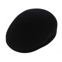 Delys Rounded Cap Wool Felt Black - Traclet