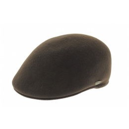 Brown rigid wool dome cap - Fléchet