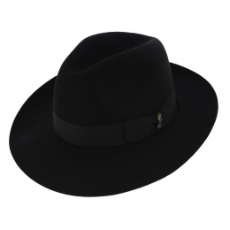 Black Fur Felt Umberto Hat - Borsalino
