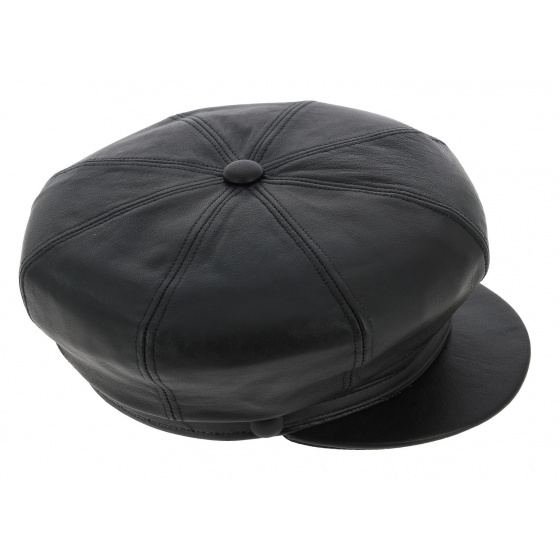 Leather gavroche cap