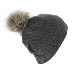 Valerie Pom-Pom Beanie Wool Grey - Eisbär