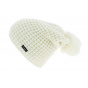 Long Pom Pom Bailey Wool Beanie White - Eisbär