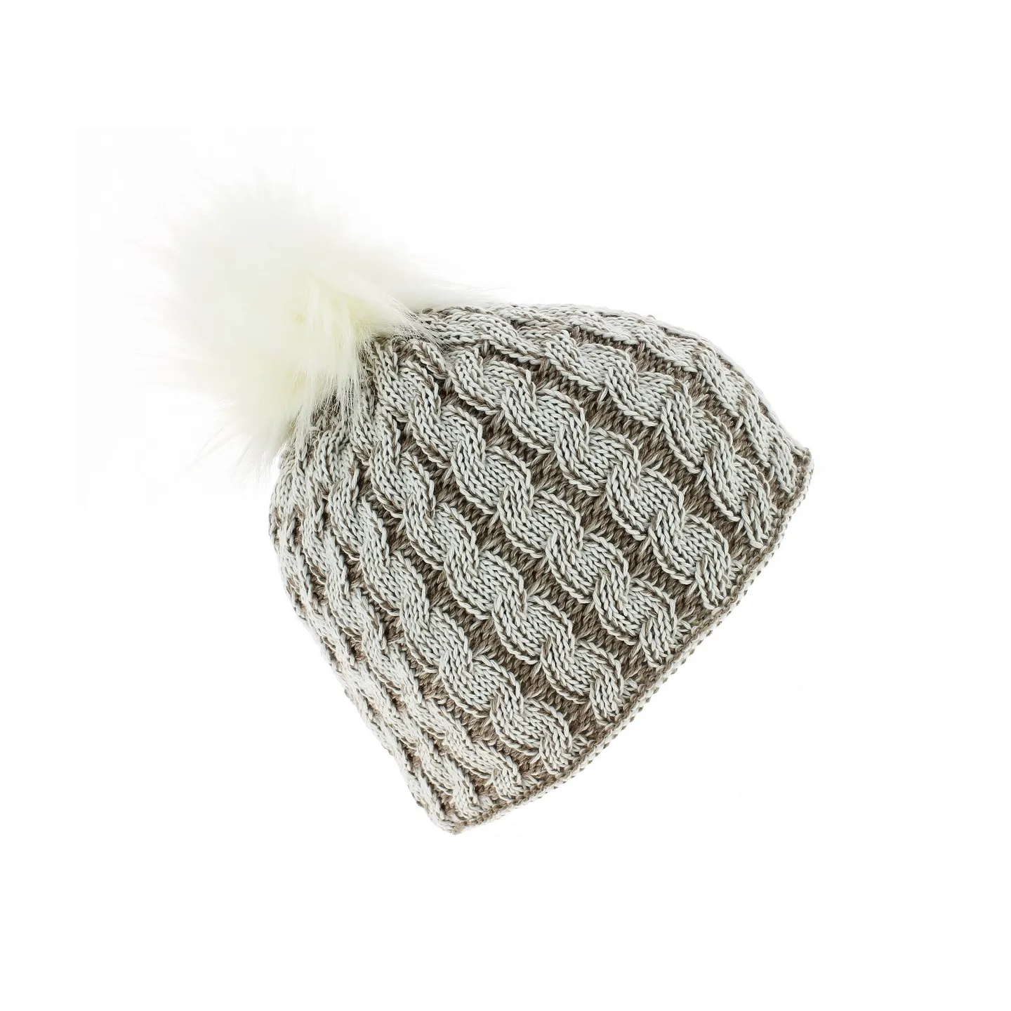 Bonnet Pompon Sabrina Bicolore Laine - Eisbär Reference : 3968 | Chapellerie Traclet