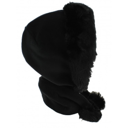 Norell Fleece & Faux Fur Hood Black - Traclet