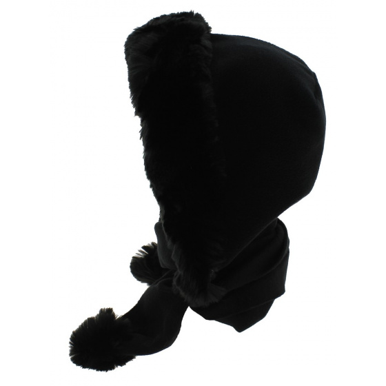 Capuche Norell Polaire & Fausse Fourrure Noir - Traclet