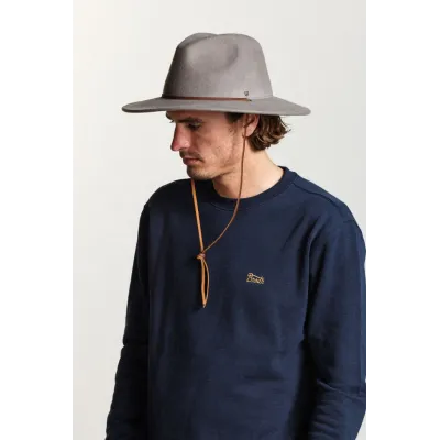 Chapeau Traveller Field Feutre Laine Taupe - Brixton Reference : 3830 | Chapellerie Traclet