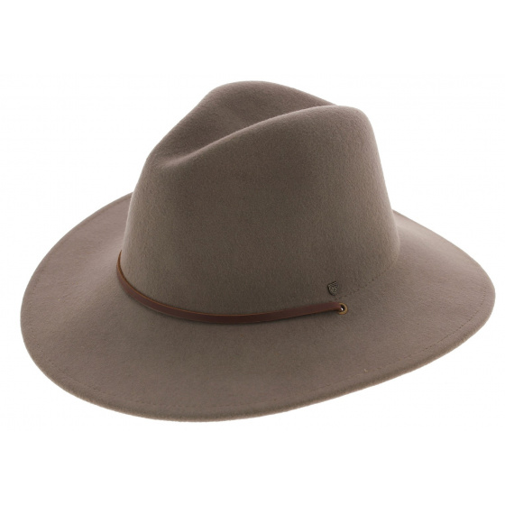 Taupe Wool Felt Traveller Field Hat - Brixton