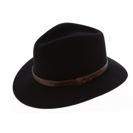 Fedora Messer Wool Felt Hat Black/Brown - Brixton