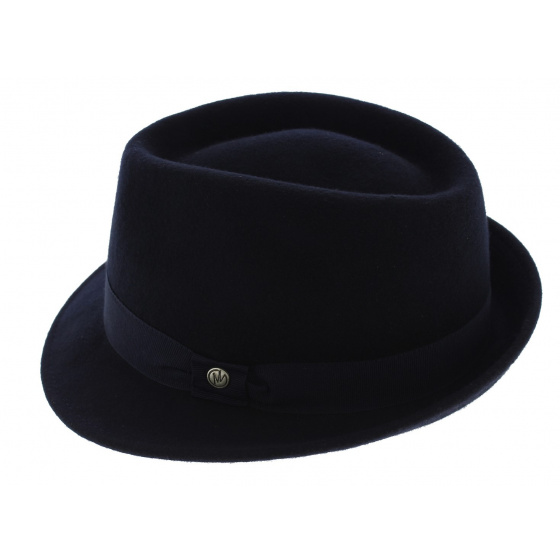 Unity Trilby Hat Blue Wool Felt - Traclet