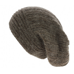 Long Whistler Wool & Mohair Beanie Brown - Traclet