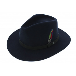 Yutan Traveller Hat Blue Wool Felt - Stetson