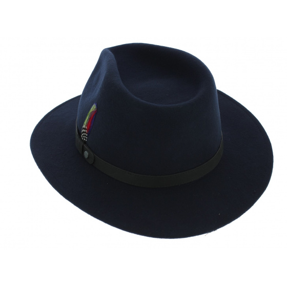 Yutan Traveller Hat Blue Wool Felt - Stetson Yutan Traveller Hat Blue Wool Felt - Stetson