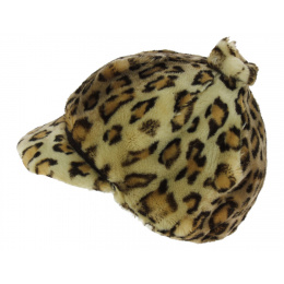 Newsboy Cap Talya Faux Fur Leopard - Traclet