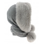 Masha Hood Acrylic & Faux Fur Grey - Traclet