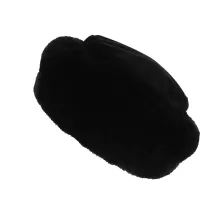 Toque Nastasia Cuir & Fausse Fourrure Noir - Traclet Reference : 5940 | Chapellerie Traclet
