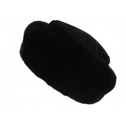 Nastasia Leather & Faux Fur Black Toque - Traclet