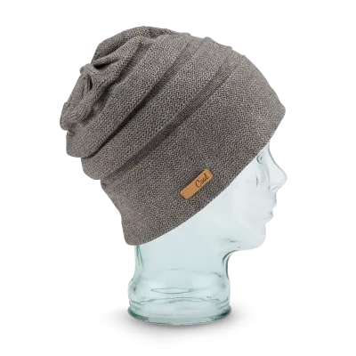 The Cameron Oversized Wool & Cotton Beanie Grey - Coal Reference: 2352 | Traclet Hat Shop