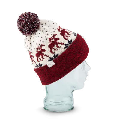 Bonnet Pompon The Lodge Style Jacquard Tricolore - Coal Reference : 3151 | Chapellerie Traclet