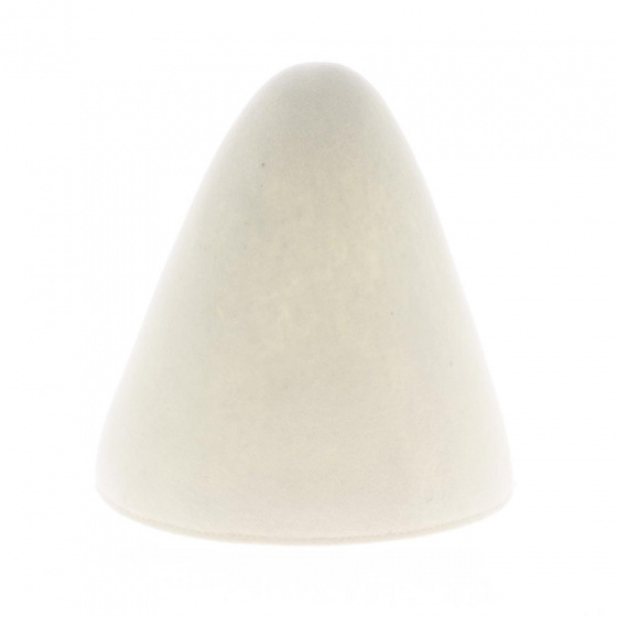 White clown rabbit fur cone hat