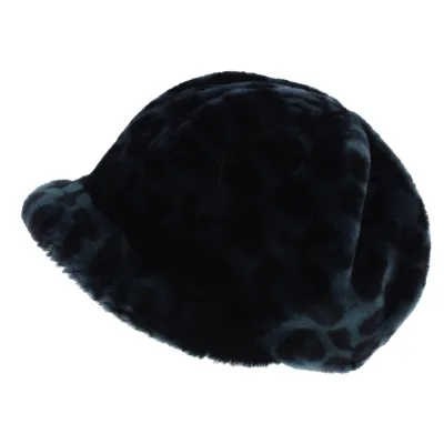 Liliya Newsboy Style Cap Blue Faux Fur - Traclet Reference: 7555 | Traclet Hat Shop