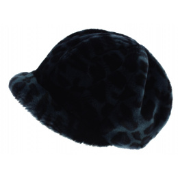 Casquette Style Gavroche Liliya Fausse Fourrure Bleu - Traclet