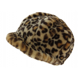 Newsboy Style Cap Liliya Faux Fur Beige - Traclet