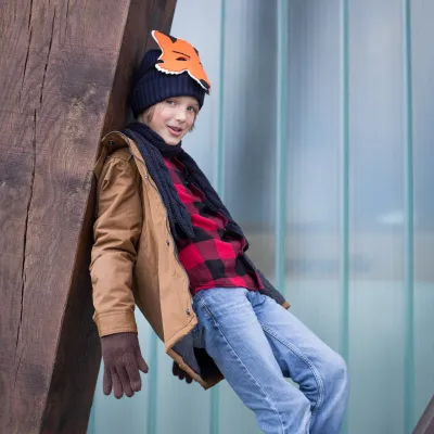 Bonnet peruvien enfant tête de renard Reference : 736 | Chapellerie Traclet