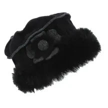 Toque Megève Noir Laine Bouillie - Traclet - toque femme Reference : 4308 | Chapellerie Traclet