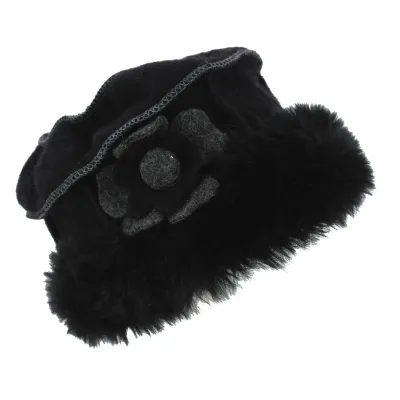 Toque Megève Noir Laine Bouillie - Traclet - toque femme Reference : 4308 | Chapellerie Traclet