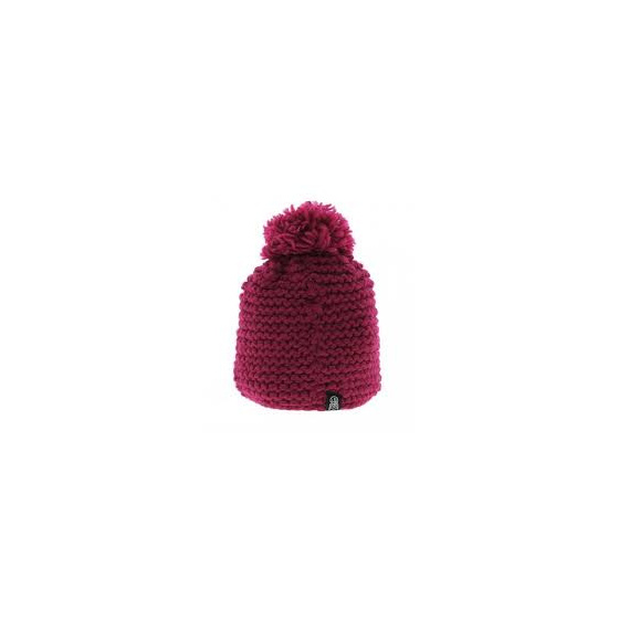 Capucine Burgundy Pom-pom Beanie - Chili