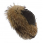 Katinka Fur Hat Leather & Fox Fur Brown - Anna Rizzo