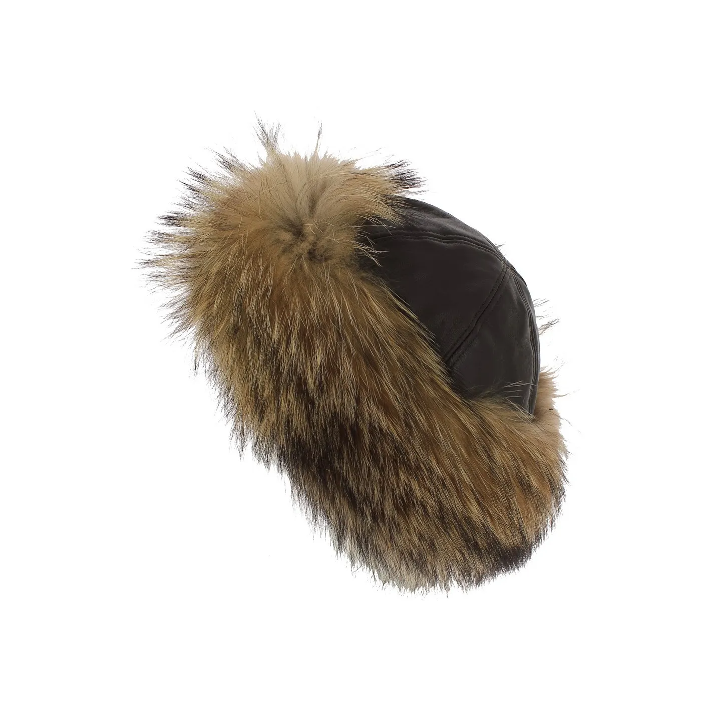 Toque Katinka Cuir & Fourrure Renard Marron - Anna Rizzo Reference : 7201 | Chapellerie Traclet