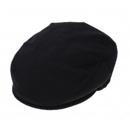 Black Borsalino Flat Cashmere Cap
