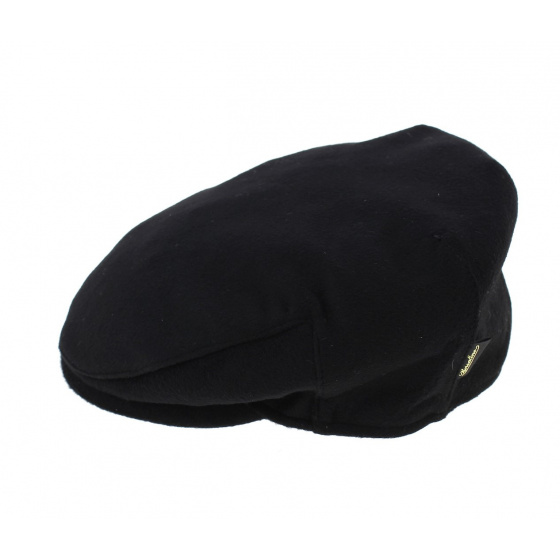 Black Borsalino Flat Cashmere Cap