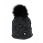 Pebble Pompom Beanie Anthracite - Blanc Bonnet