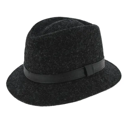 Chapeau Traveller Blarney Laine Harris Tweed Anthracite - Traclet Reference : 7689 | Chapellerie Traclet