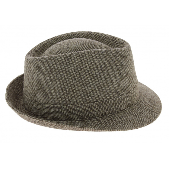 Carlo Wool Trilby Hat Beige & Brown - Crambes